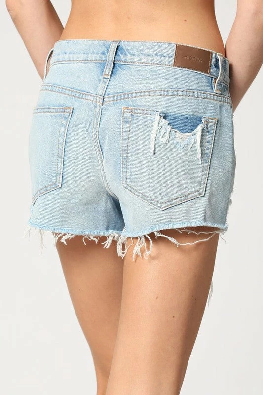 Hidden Jeans Kenzie 2 MR Classic Frayed Denim Short Bottoms 4 Hidden Jeans Kenzie 2 MR Classic Frayed Denim Short Bottoms