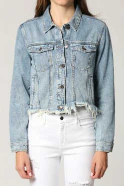 Hidden Jeans Indy Medium Wash Classic Cropped Denim Jacket