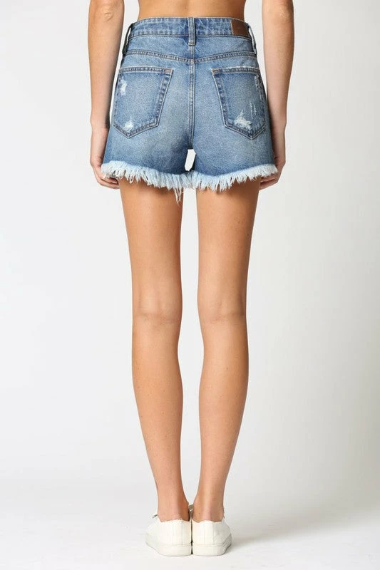 Hidden Jeans Finn 1 HR Distressed Frayed Denim Short 7 Hidden Jeans Finn 1 HR Distressed Frayed Denim Short