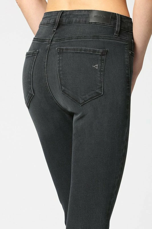 Hidden Jeans Happi HR Black Button Basic Crop Flare Jean 6 Hidden Jeans Happi HR Black Button Basic Crop Flare Jean