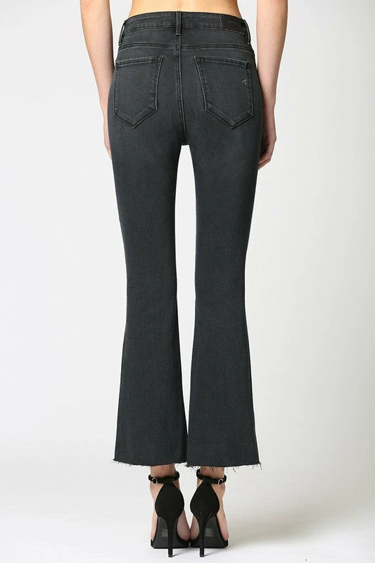 Hidden Jeans Happi HR Black Button Basic Crop Flare Jean 5 Hidden Jeans Happi HR Black Button Basic Crop Flare Jean