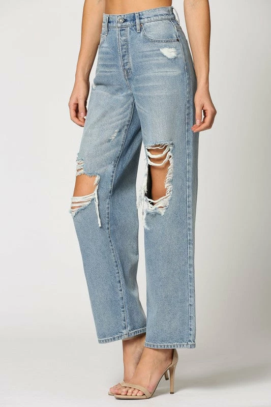 Hidden Jeans Logan HR Heavy Distressed Dad Jean Bottoms 6 Hidden Jeans Logan HR Heavy Distressed Dad Jean Bottoms