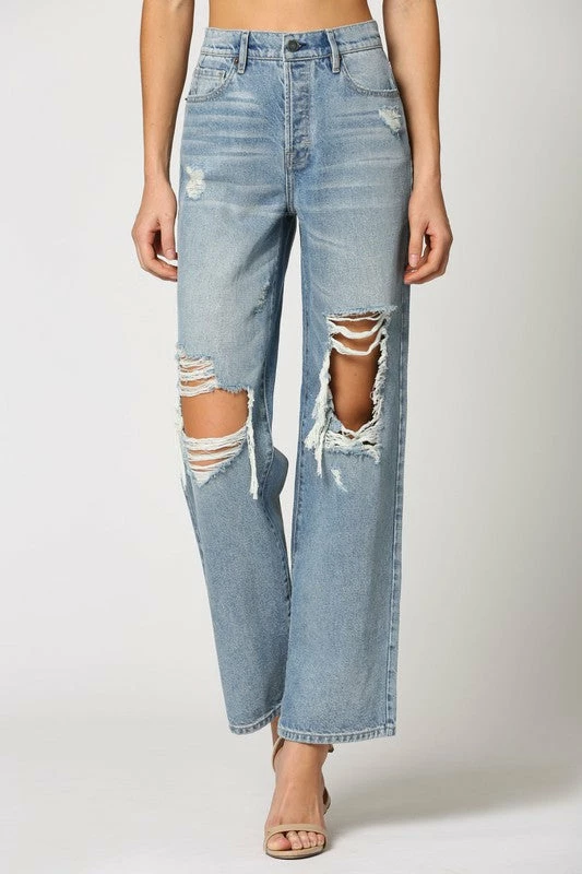 Hidden Jeans Logan HR Heavy Distressed Dad Jean Bottoms 5 Hidden Jeans Logan HR Heavy Distressed Dad Jean Bottoms