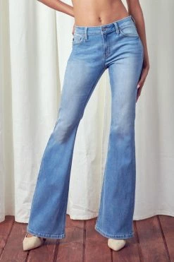 Kancan Ashley Mid Rise Light Wash Flare Jean
