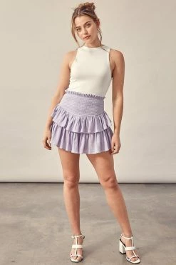 Miou Muse Calliope Gauze Lavender Skort