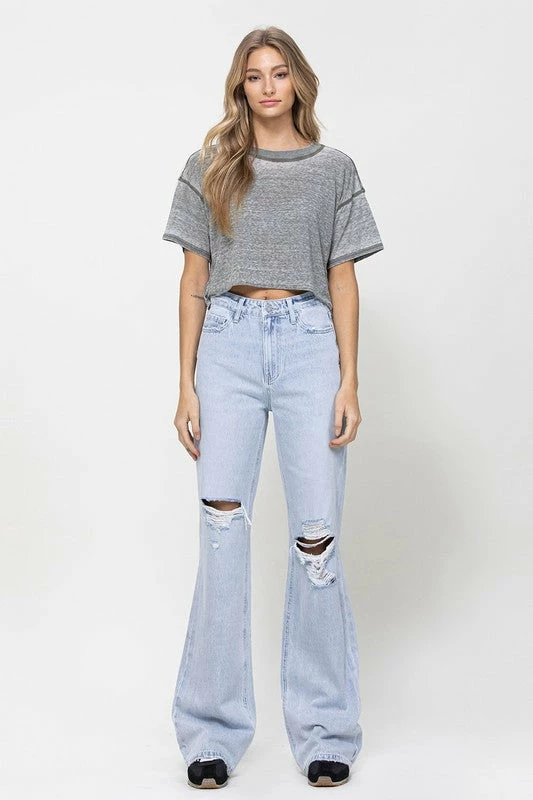 Vervet Leslie 90's Super HR Relaxed Cut Knee Flare Jean 7 Vervet Leslie 90's Super HR Relaxed Cut Knee Flare Jean