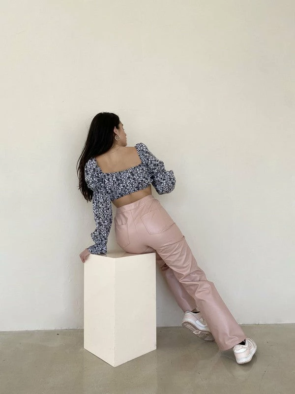 Bailey Rose Bottoms Miley Vegan Leather Blush Pant 8 Bailey Rose Bottoms Miley Vegan Leather Blush Pant