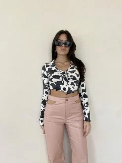 Bailey Rose Bottoms Miley Vegan Leather Blush Pant