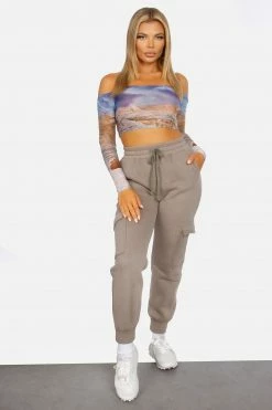 Tic Toc Rude Grey Cargo Sweatpant