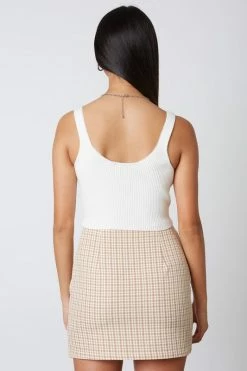 Cotton Candy Brielle White Rib Knit Top Tops