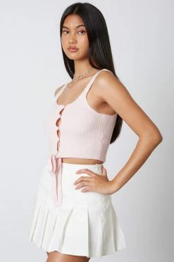 Cotton Candy Brielle Baby Pink Rib Knit Top Tops
