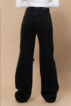 Hidden Jeans Logan High Rise Black Distressed Dad Jean Bottoms