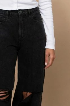 Hidden Jeans Logan High Rise Black Distressed Dad Jean Bottoms