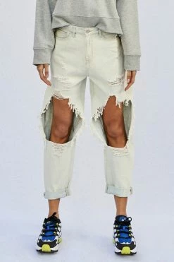 Insane Gene Ryan Light Wash Destroyed Slouch Jean Bottoms