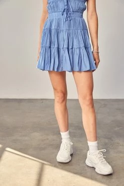 Mustard Seed Bottoms Renata Soft Denim Tiered Skort