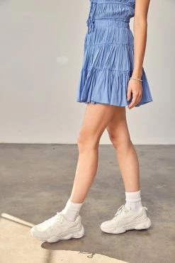 Mustard Seed Bottoms Renata Soft Denim Tiered Skort