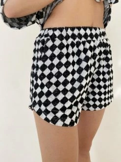 Bailey Rose Davina Checkered Terry Short