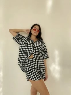 Bailey Rose Davina Checkered Terry Short