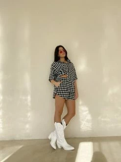 Bailey Rose Davina Checkered Terry Short