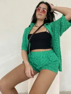 Bailey Rose Beryl Green Terry Shirt Tops