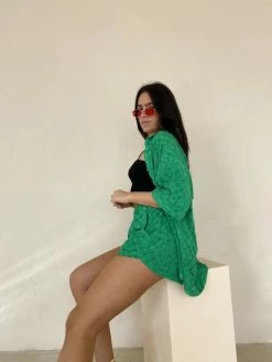 Bailey Rose Beryl Green Terry Shirt Tops