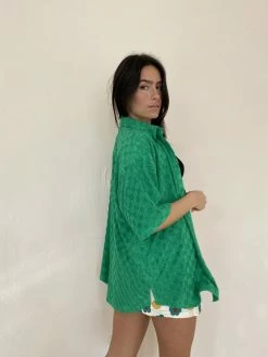 Bailey Rose Beryl Green Terry Shirt Tops