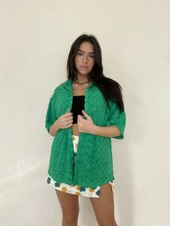 Bailey Rose Beryl Green Terry Shirt Tops