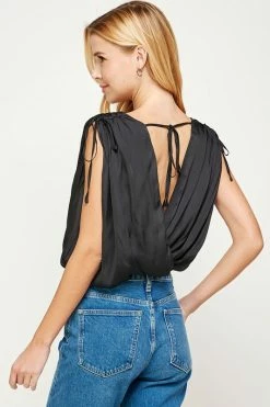 Strut And Bolt Impulse Black Satin Bodysuit