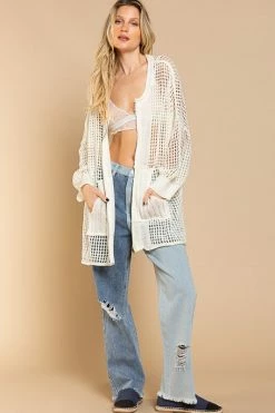 POL Clothing Tops Serenity Off White Cardigan 11 POL Clothing Tops Serenity Off White Cardigan