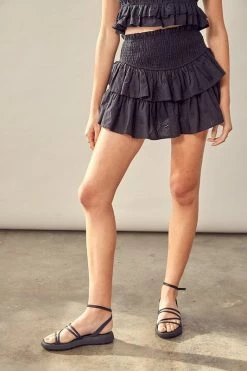 Miou Muse Bottoms Calliope Eyelet Black Skort