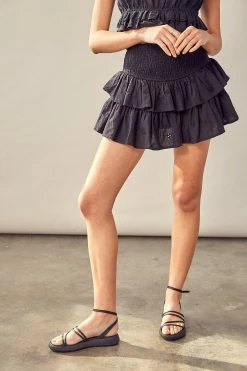 Miou Muse Bottoms Calliope Eyelet Black Skort