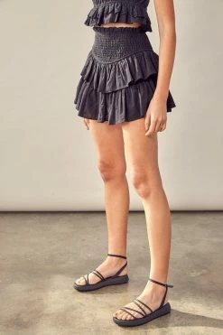 Miou Muse Bottoms Calliope Eyelet Black Skort