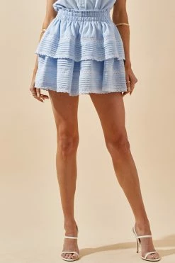 Day + Moon Emaline Light Blue Skort Bottoms