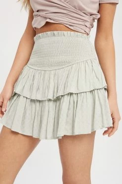Miou Muse Bottoms Calliope Textured Sage Skort