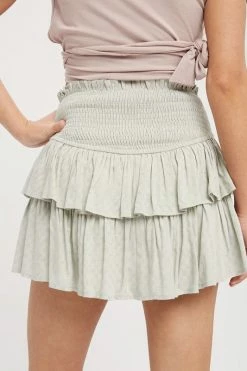 Miou Muse Bottoms Calliope Textured Sage Skort