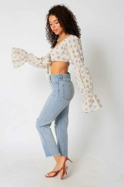 Olivaceous Dahlia Crop Top Tops