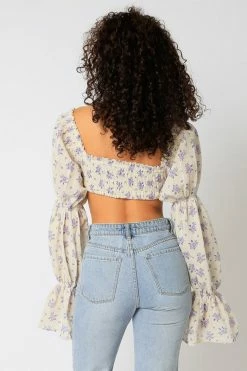 Olivaceous Dahlia Crop Top Tops