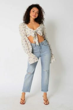 Olivaceous Dahlia Crop Top Tops