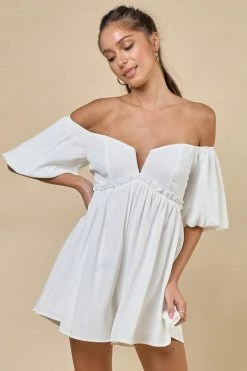 Blue Blush Cherise Off White Romper Rompers & Jumpsuits