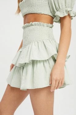 Miou Muse Bottoms Calliope Grid Mint Skort