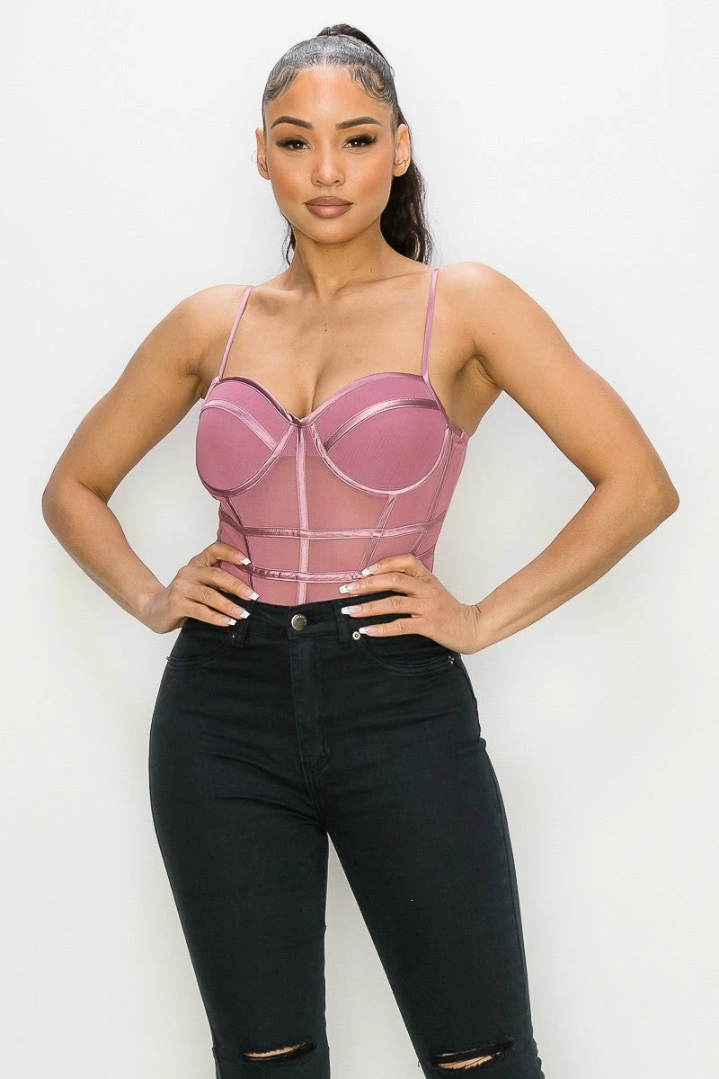 Iris Valentina Lavender Mesh Bodysuit Tops 5 Iris Valentina Lavender Mesh Bodysuit Tops