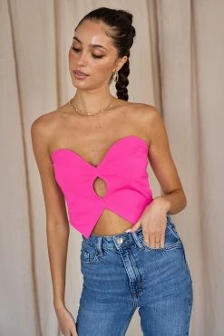 Blue Blush Tops Christa Hot Pink Top
