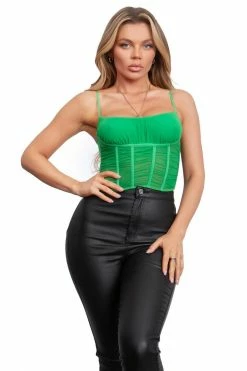 Tic Toc Zorta Green Crop Top Tops