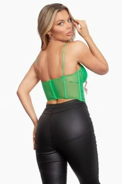 Tic Toc Zorta Green Crop Top Tops