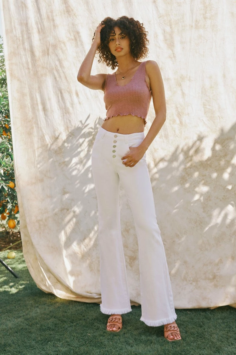 Kancan Bobbie HR White Frayed Flare Jean 4 Kancan Bobbie HR White Frayed Flare Jean