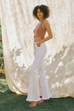 Kancan Bobbie HR White Frayed Flare Jean 16 Kancan Bobbie HR White Frayed Flare Jean