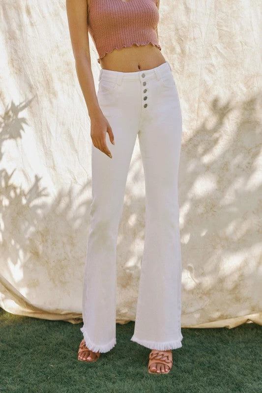 Kancan Bobbie HR White Frayed Flare Jean 5 Kancan Bobbie HR White Frayed Flare Jean