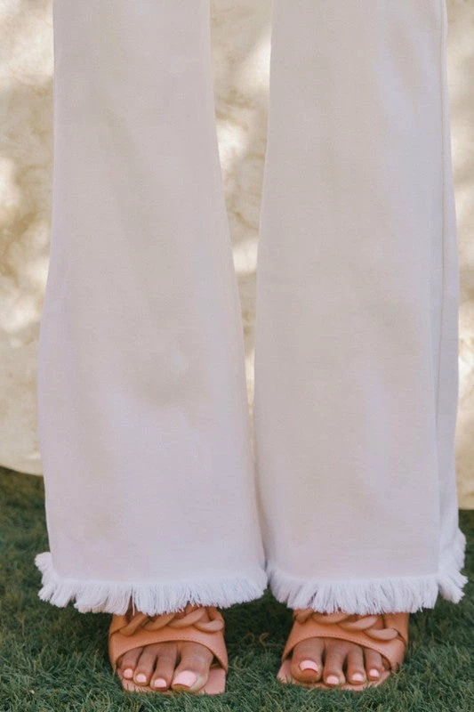 Kancan Bobbie HR White Frayed Flare Jean 11 Kancan Bobbie HR White Frayed Flare Jean