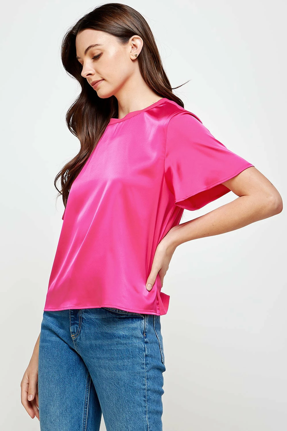 Strut And Bolt Starlet Fuchsia Satin Top Tops 4 Strut And Bolt Starlet Fuchsia Satin Top Tops