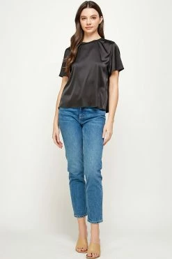 Strut And Bolt Starlet Black Satin Top Tops 7 Strut And Bolt Starlet Black Satin Top Tops